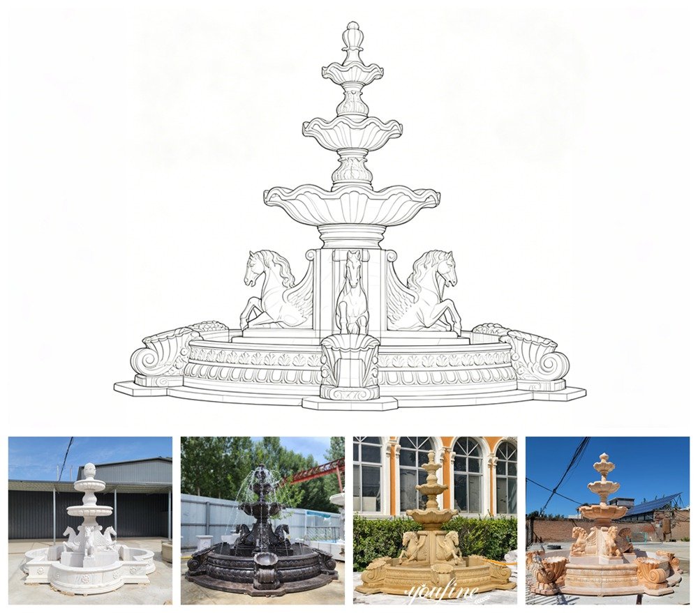 customization services for marble horse fountain