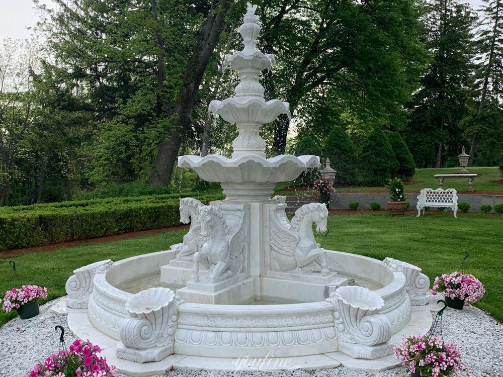 finished project feedback of american marble horse fountain