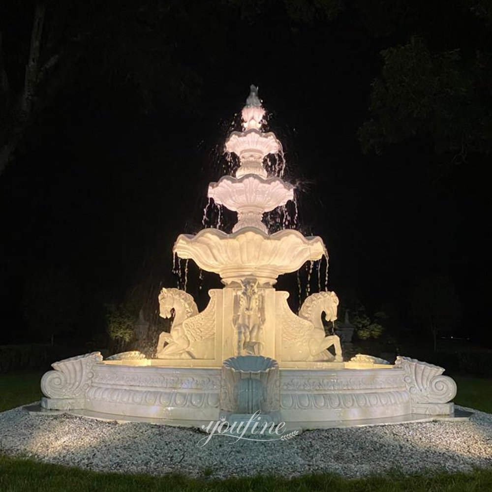 italy hotel garden white marble horse fountain feedback