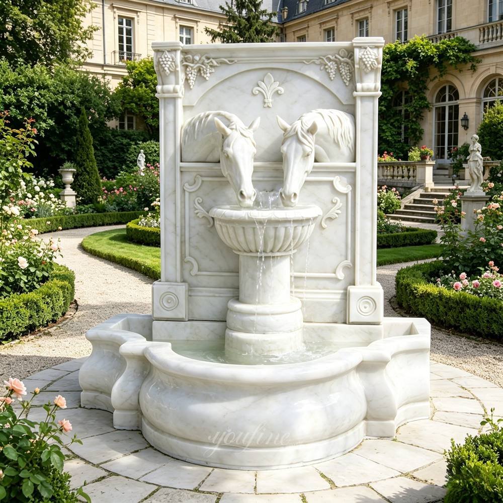 new design white horse head water fountain for sale