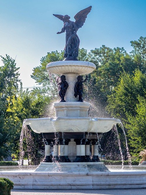 bronze and marble fountain