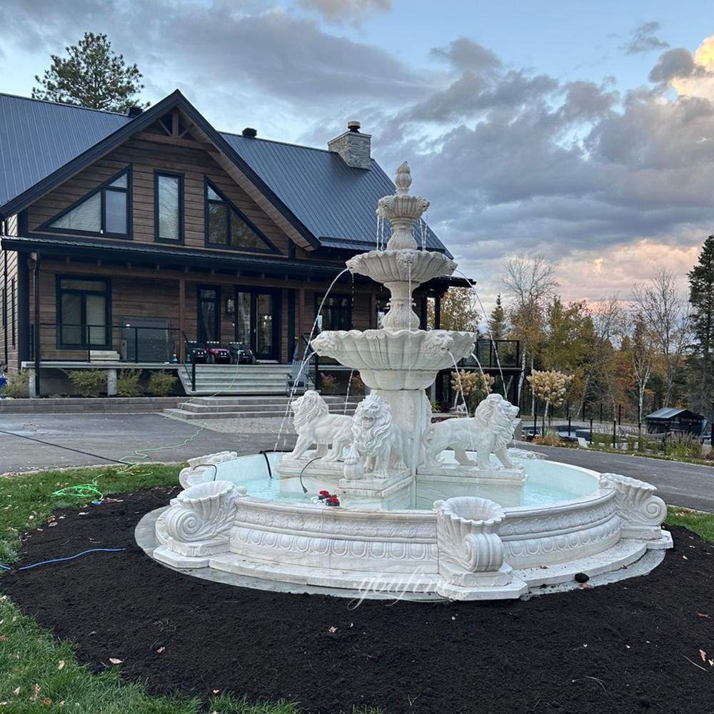 Canadian private estate marble lion fountain feedback