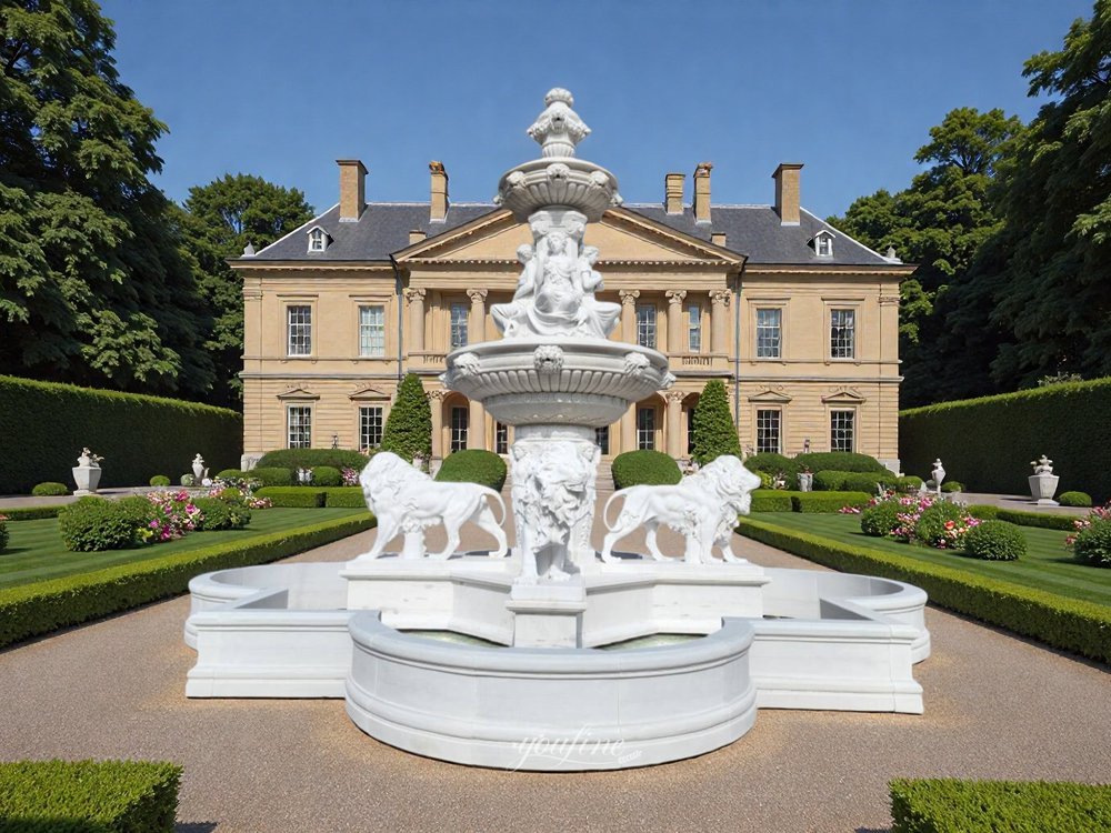 installation feedback of the marble lion fountain