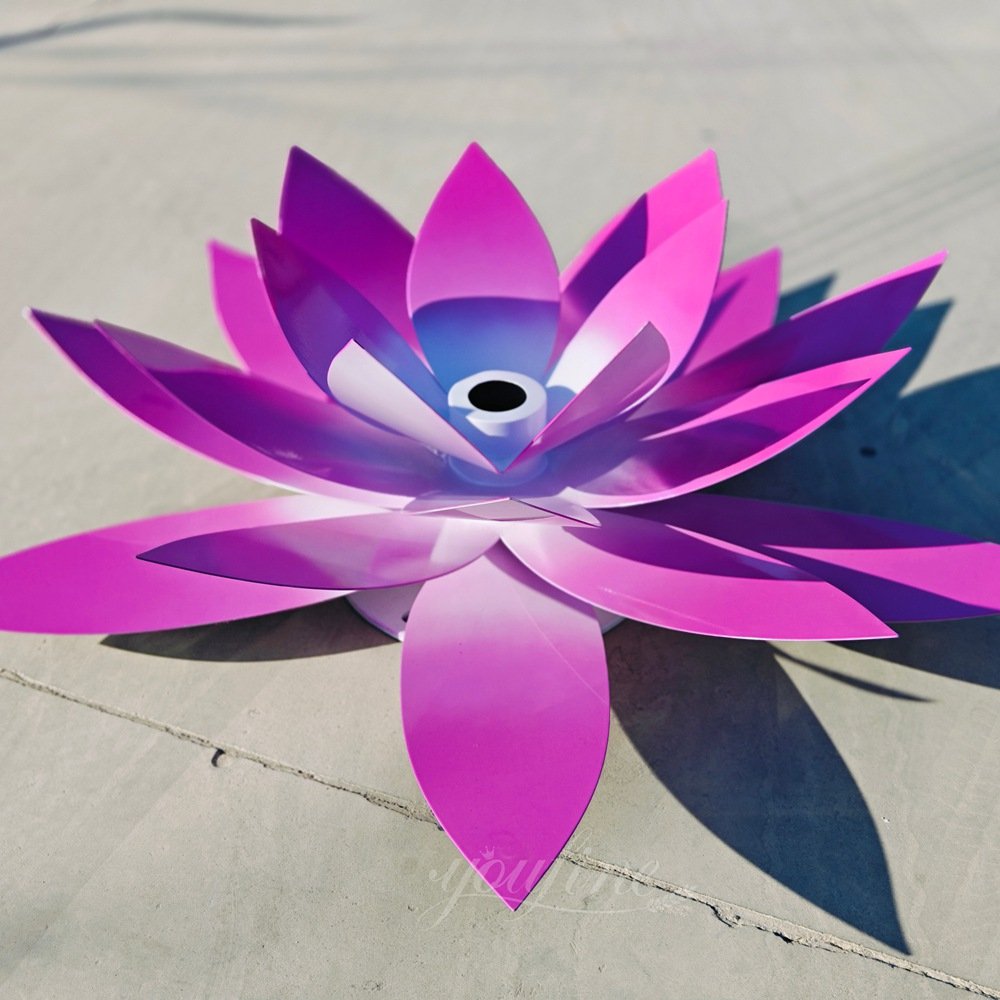 Pink Stainless Steel Lotus Flower Sculpture Water Fountain for Sale Pink Stainless Steel Lotus Flower Sculpture Water Fountain