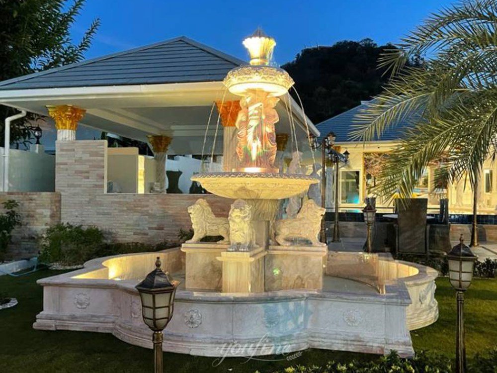 Thai vacation villa marble lion fountain feedback