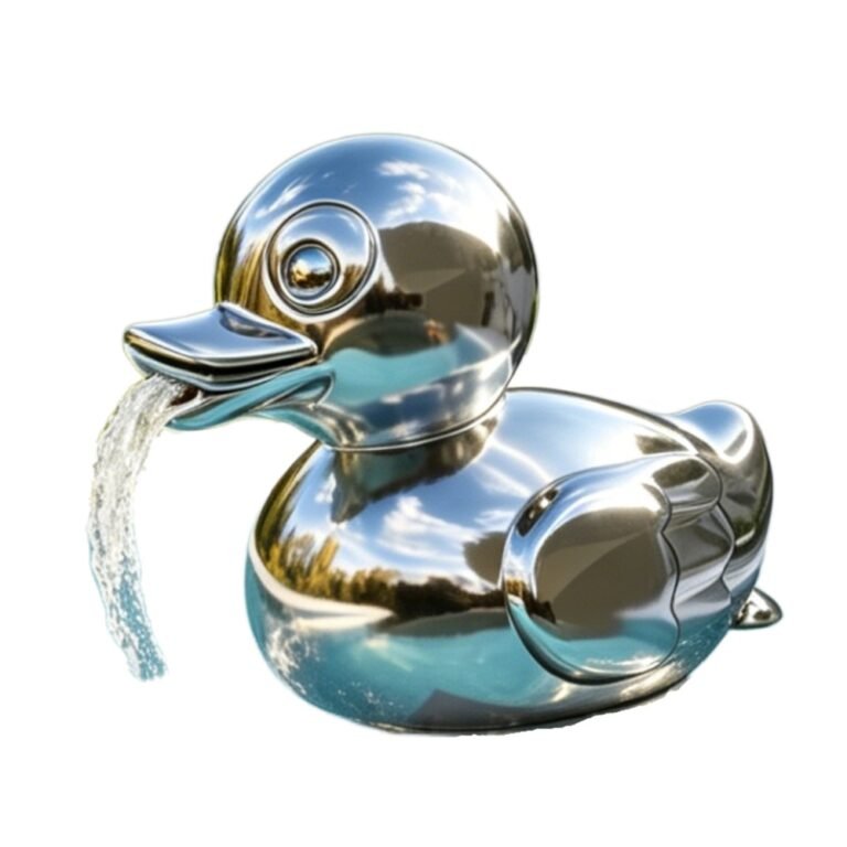 mirror stainless steel rubber duck sculpture fountain