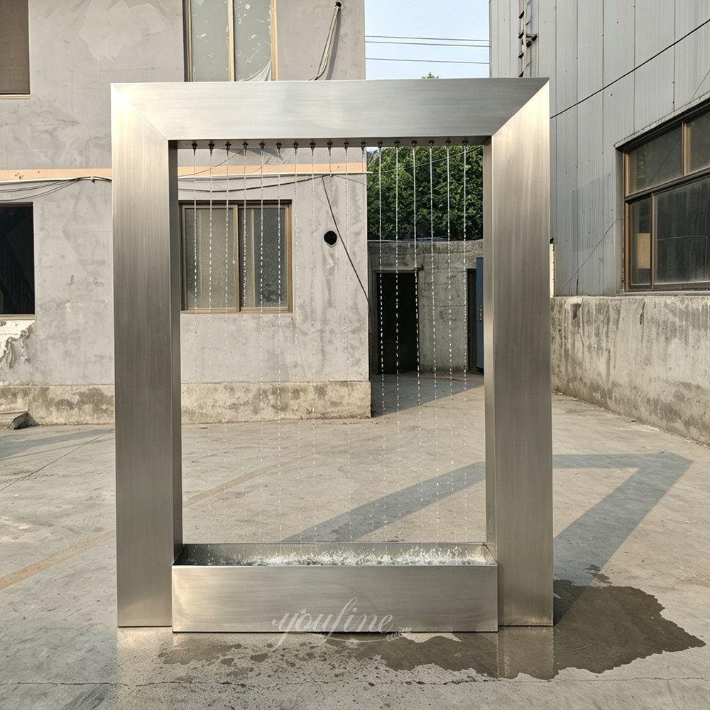 matte stainless steel rectangular rain curtain fountain factory photo matte stainless steel rectangular rain curtain fountain factory photo