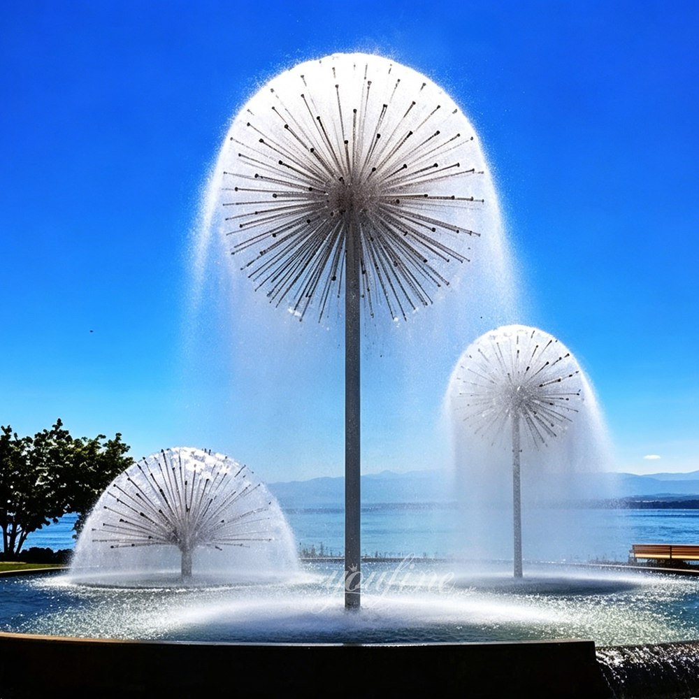 outdoor stainless steel dandelion water fountains outdoor stainless steel dandelion water fountains