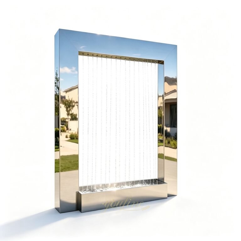 rectangular stainless steel rain curtain fountain