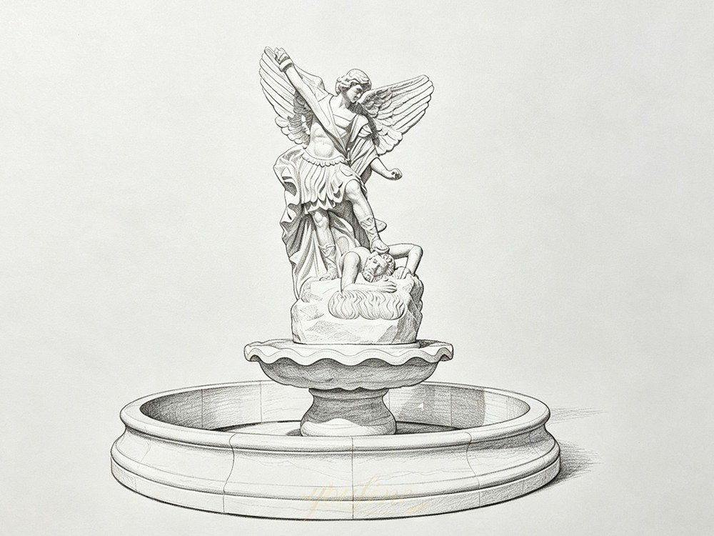 marble angel fountain design