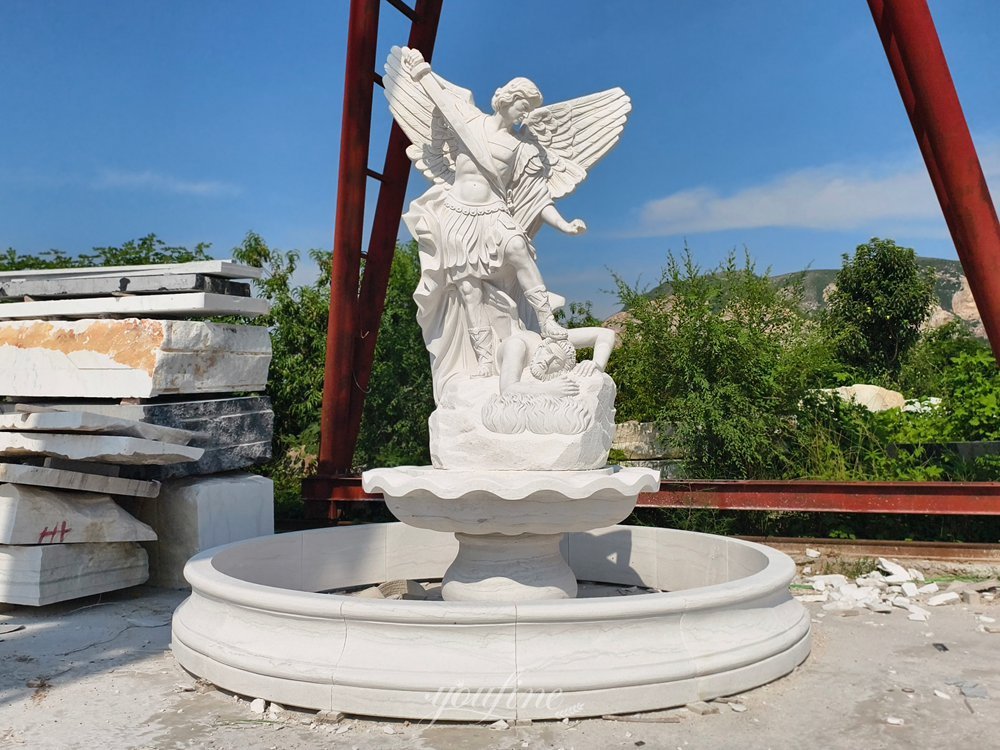 marble angel fountain finished photo