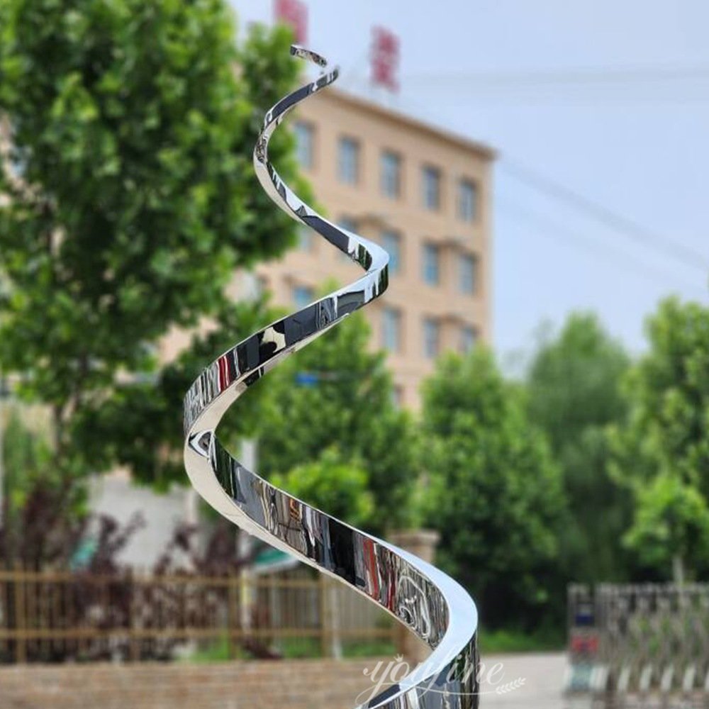 stainless steel spiral sculpture water feature detail stainless steel spiral sculpture water feature detail