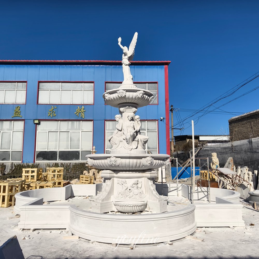 3 tiered fountain with an angel statue holding a torch factory photo 3 tiered fountain with an angel statue holding a torch factory photo