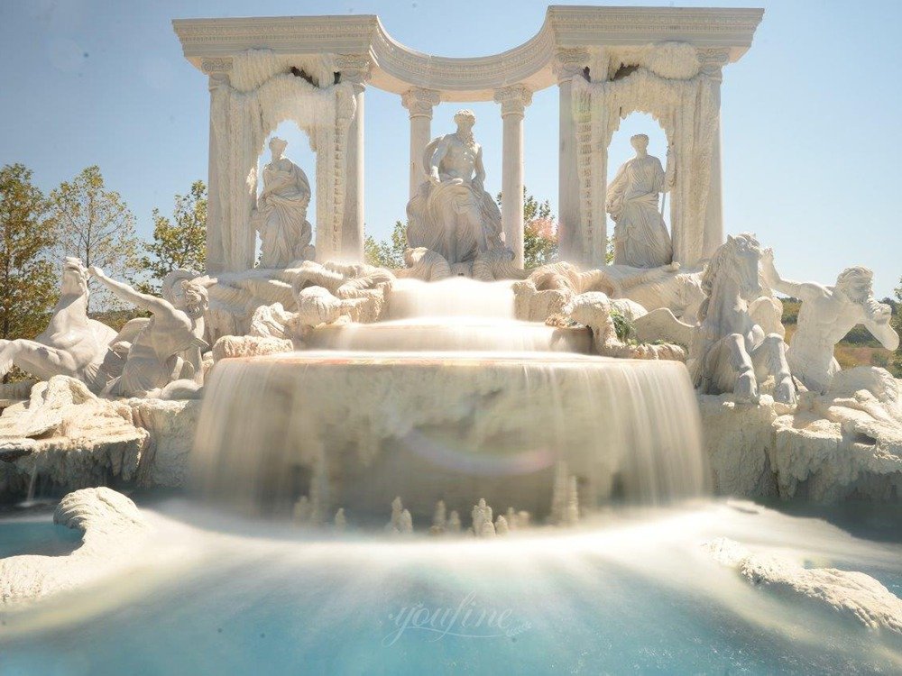 marble Trevi fountain replica at Bulgarian resort