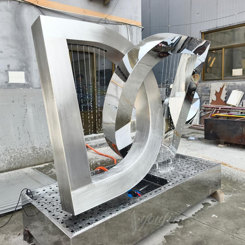 modern mirror double d letter shape water feature side view modern mirror double d letter shape water feature side view