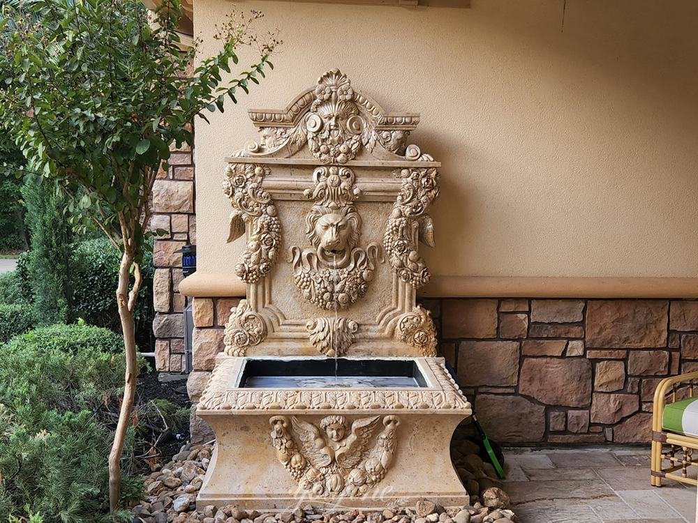 marble wall fountain on US patio