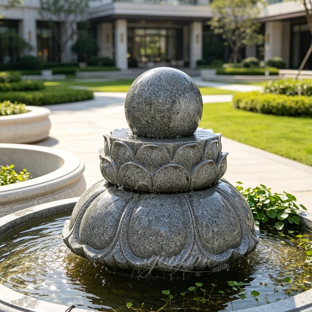 grey marble lotus fountain for outdoor decor grey marble lotus fountain for outdoor decor