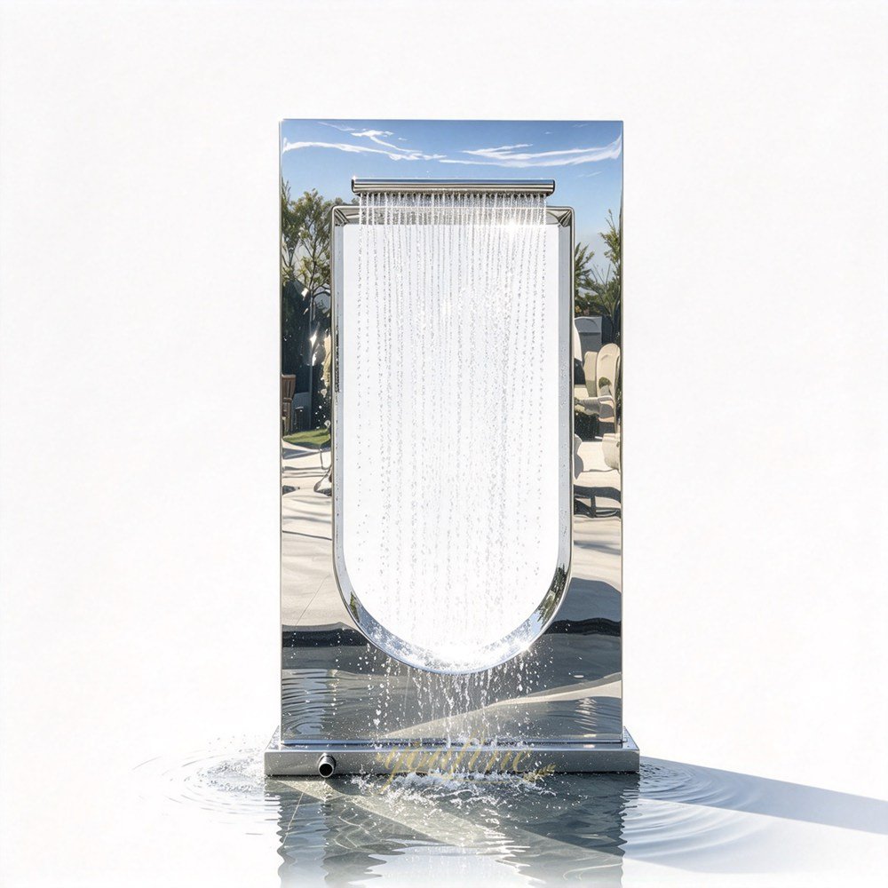 mirror finish stainless steel u shaped photo frame fountain for sale mirror finish stainless steel u shaped photo frame fountain