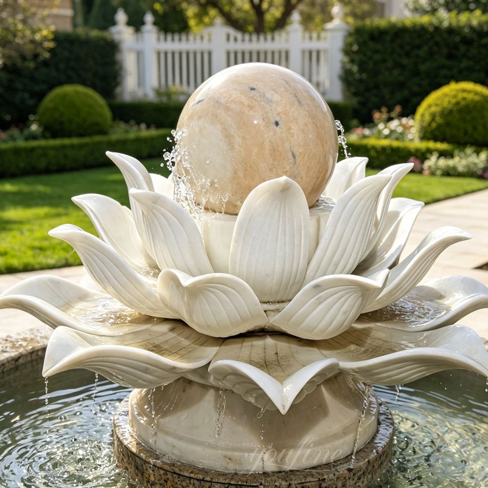 white marble lotus fountain for garden decor white marble lotus fountain for garden decor