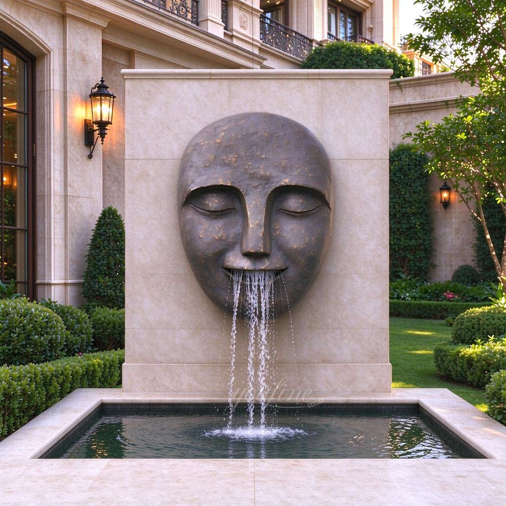 funny bronze face sculpture fountain for villa decor funny bronze face sculpture fountain for villa decor